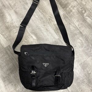Prada Nylon Tessuto Triangle Logo Messenger Bag
Authentic